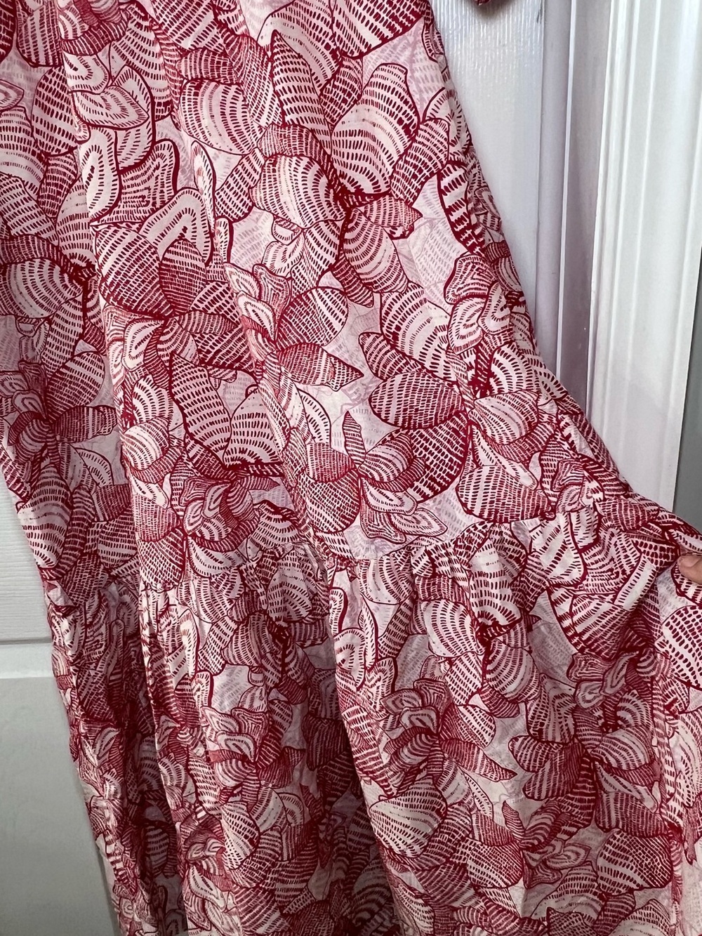 Gilner Farar Floral Puff-Sleeve Maxi Dress in Rose Red Size M NWT . - Picture 5 of 11